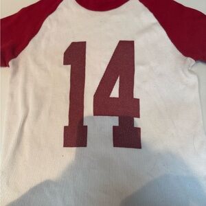 Kids Red and White Raglan Shirt